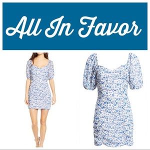 All In Favor Floral Dress Blue and White Size M